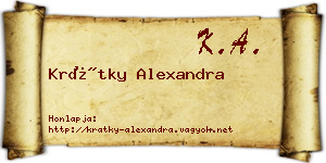 Krátky Alexandra névjegykártya